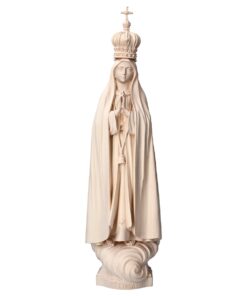 Nossa Senhora de Fátima Capelinha em madeira natural - 42 cm