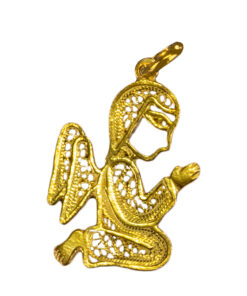 Medalha Anjo da Guarda prata dourada – 26 mm