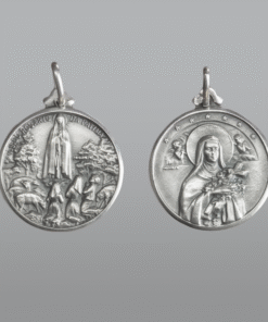 Medalha Aparição com Santa Teresinha em prata – 21 mm