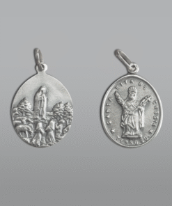 Medalha Aparição com Santa Rita de Cássia em prata – 21 mm