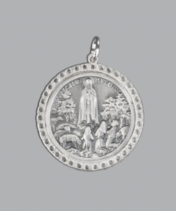Medalha Espírito Santo e São Miguel Arcanjo em prata com Pedra – 22 mm